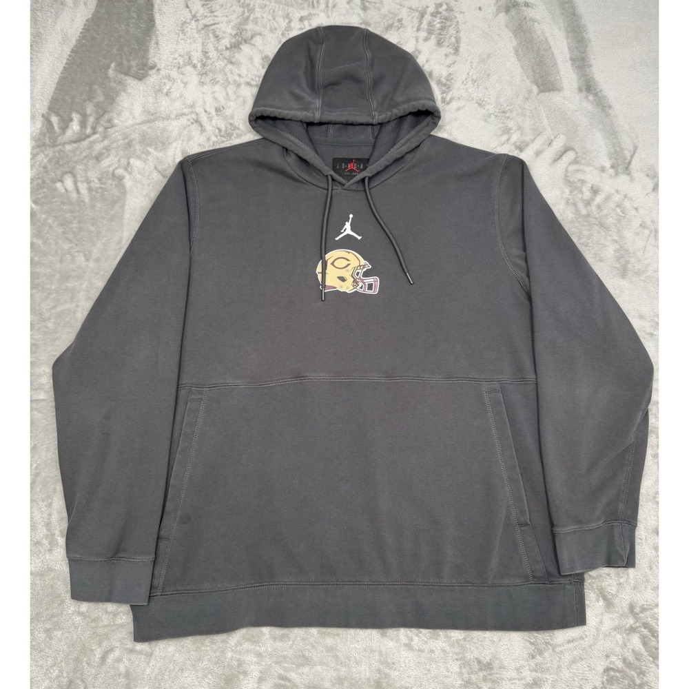 Nike Air Jordan Chicago Bears Hoodie Mens 2XL XXL Sweatshirt Black Jumpman NFL